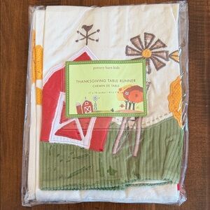 Pottery Barn Kids Festive Table Runner - Red, Green, Brown, White